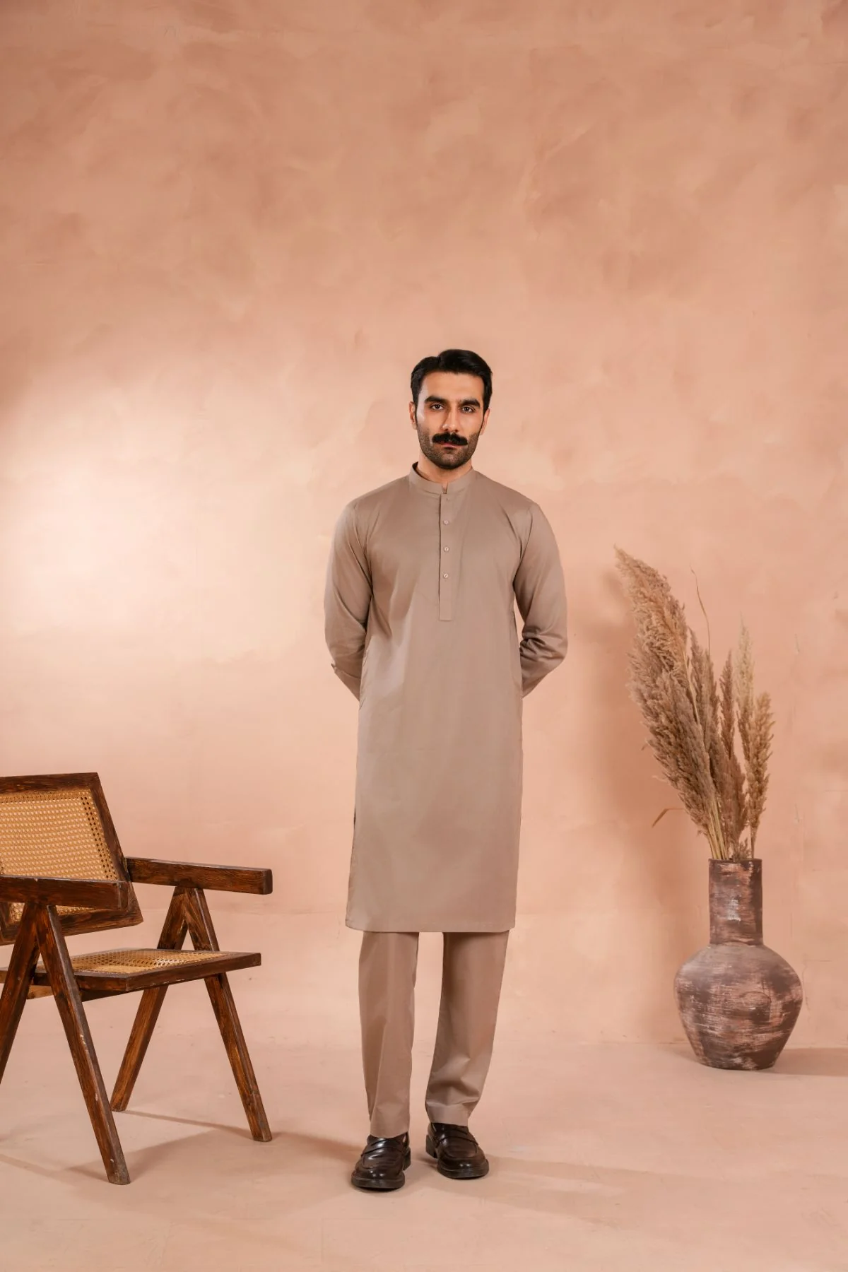 Cotton_Regal_Beige_Kurta_Trouser_1